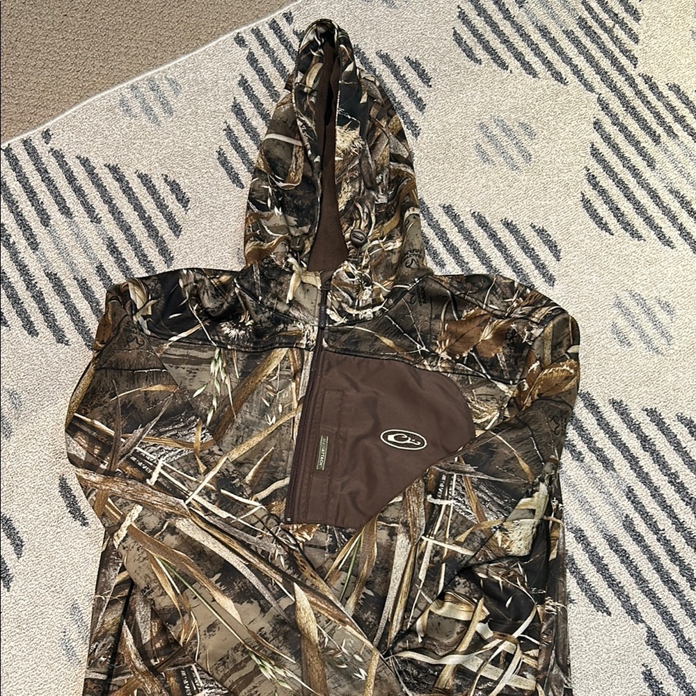 Camo Hooded Jacket with Chest Pocket